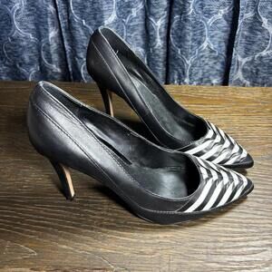 White House Black Market black white heels 8.5